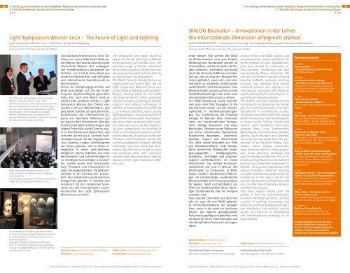 Forschung & Innovation 2012/13 - Hochschule Wismar