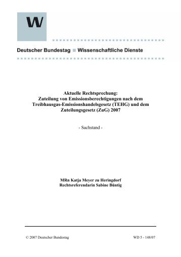 Aktuelle Rechtsprechung: Zuteilung von ... - Deutscher Bundestag