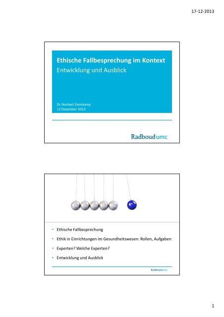 Dr. Norbert Steinkamp, Ethische Fallbesprechng im ... - Erzbistum KÃ¶ln