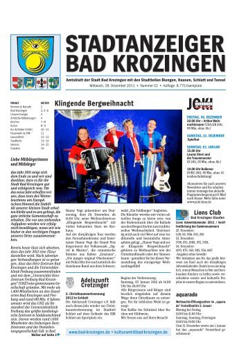 Klingende Bergweihnacht Lions Club - Gemeinde Bad Krozingen