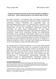 Corporate Volunteering aus Sicht von Non-Profit Organisationen - BBE