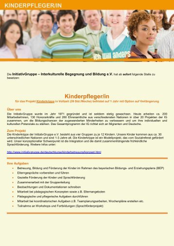 KINDERPFLEGER/IN Kinderpfleger/in - Initiativgruppe
