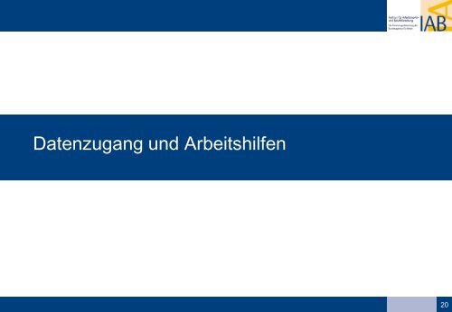 Panel Arbeitsmarkt und soziale Sicherung - IAB