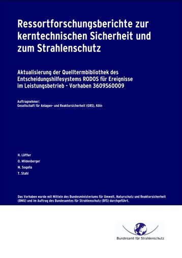 Ressortforschungsberichte zur kerntechnischen Sicherheit ... - DORIS