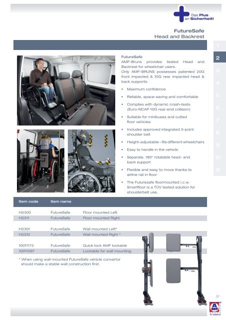 Productcatalogue "AMF-Bruns of America", 1/2014