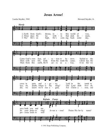 Jesus Arose! - Hymn Time