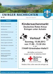 30. August 2013 - Gemeinde Eningen unter Achalm