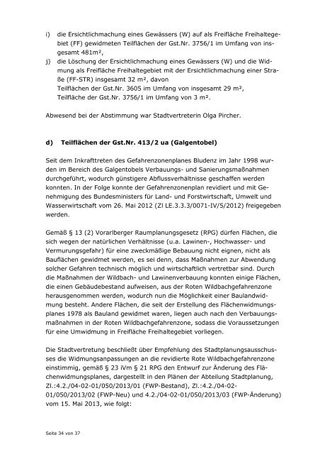 Niederschrift Stadtvertretung vom 28.05.2013 - Stadt Bludenz