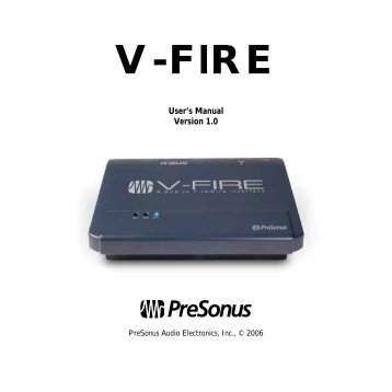 V-Fire Owner's Manual - PreSonus