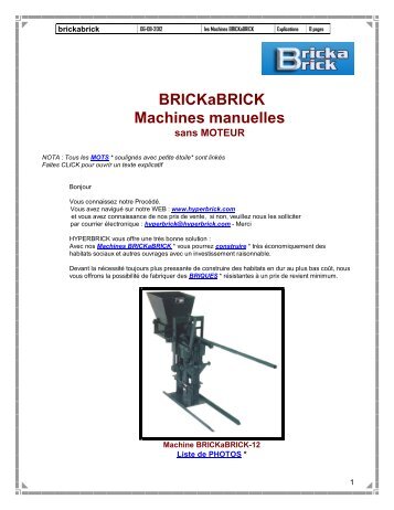 BRICKaBRICK Machines manuelles - Hyperbrick