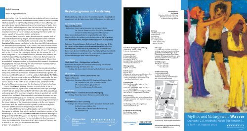 Faltblatt zur Ausstellung - Kunsthalle der Hypo-Kulturstiftung