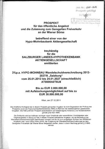 AT0000A0T6U8 - Hypo-Wohnbaubank AG