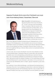 Kurt Frischknecht neuer Leiter Private Banking Schweiz / Deutschland