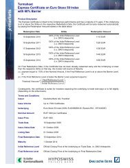 Termsheet Express Certificate on Euro Stoxx 50 Index with 60 ...