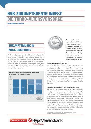 hvb zukunftsrente invest die turbo-altersvorsorge - HypoVereinsbank