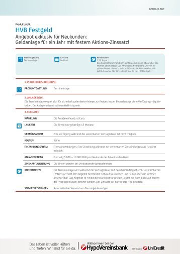 HVB Festgeld - HypoVereinsbank