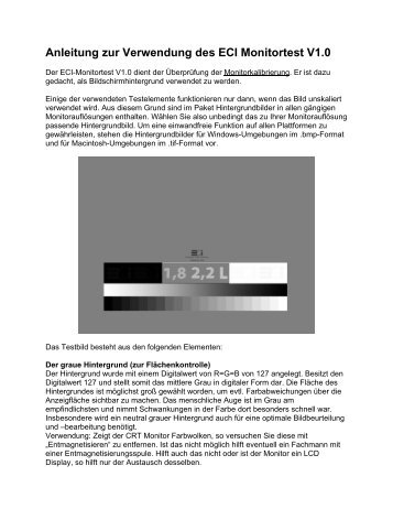 Anleitung zur Verwendung des ECI Monitortest V1.0