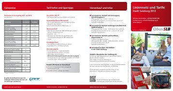 Liniennetz und Tarife 2013 PDF | 481 KB - Salzburg AG