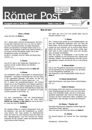 RÃ¶merpost_2013_05 groÃŸ - Freie Waldorfschule Ulm RÃ¶merstraÃŸe
