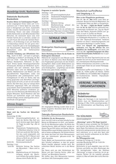 Ausgabe 24.05.2013 - GÃ¼glingen