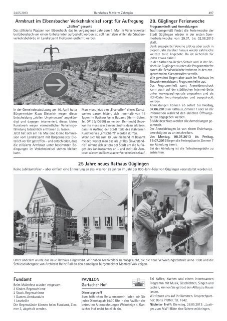 Ausgabe 24.05.2013 - GÃ¼glingen