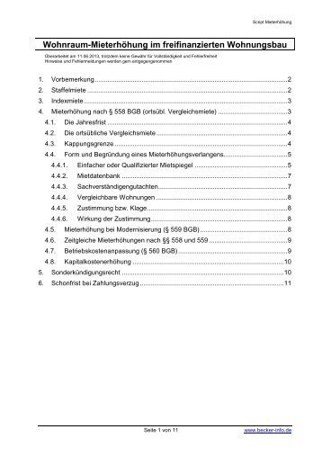 Wohnraum-MieterhÃ¶hung im freifinanzierten Wohnungsbau - Home