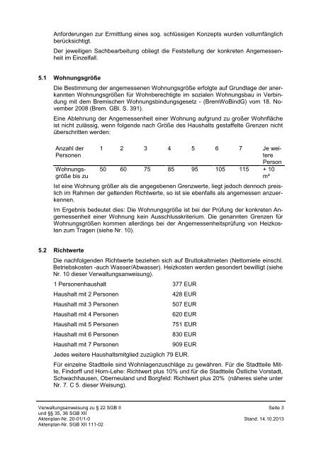 Kosten der Unterkunft (pdf, 692.7 KB) - Die Senatorin fÃ¼r Soziales ...