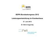 Dr. Boris Augurzky, Leiter des Kompetenzbereichs ... - BDPK