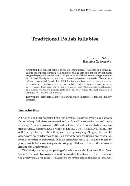 Traditional Polish lullabies