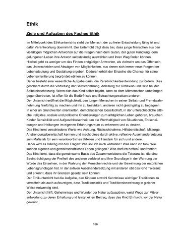 Ziele und Aufgaben des Faches Ethik - i-basis.de