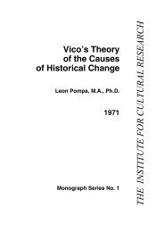 Vico's Theory of the Causes of Historical Change - The Institute For ...
