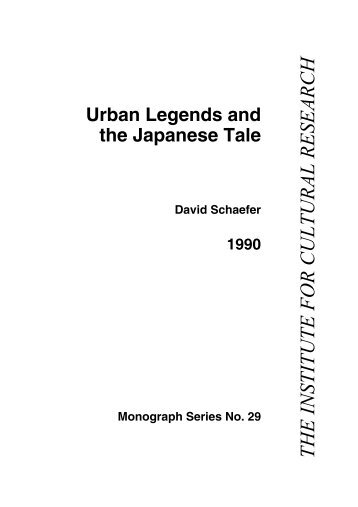 Urban Legends and the Japanese Tale - The Institute For Cultural ...