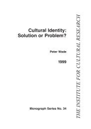 Cultural Identity: Solution or Problem - The Institute For Cultural ...