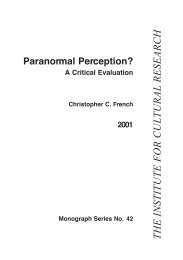 Paranormal Perception? A Critical Evaluation - The Institute For ...
