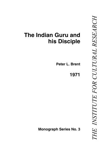 The Indian Guru and his Disciple - The Institute For Cultural Research