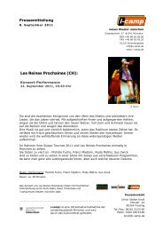 Les Reines Prochaines (CH): - Neues Theater MÃ¼nchen