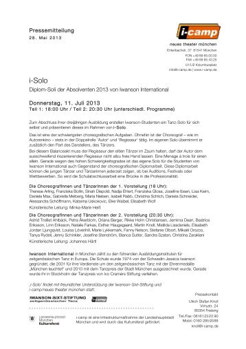 i-Solo - Neues Theater MÃ¼nchen