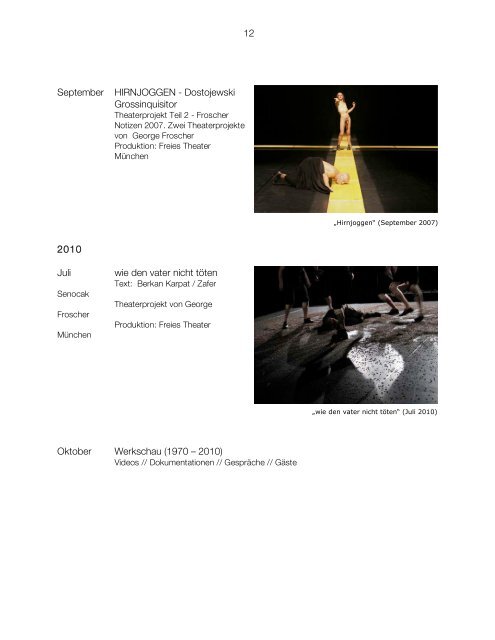 Produktionen und Gastspiele (1970 - 2010) - Neues Theater MÃ¼nchen