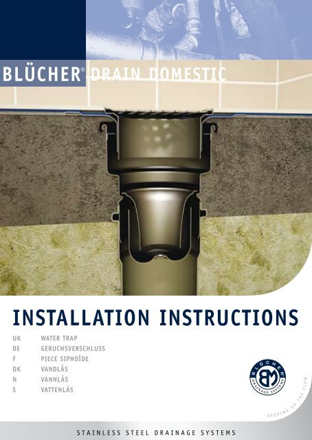 DRAIN DOMESTIC INSTALLATION INSTRUCTIONS - Blücher
