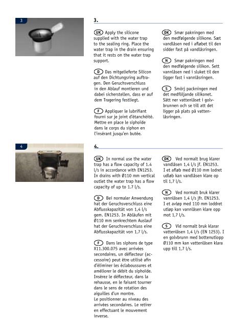 DRAIN DOMESTIC INSTALLATION INSTRUCTIONS - Blücher