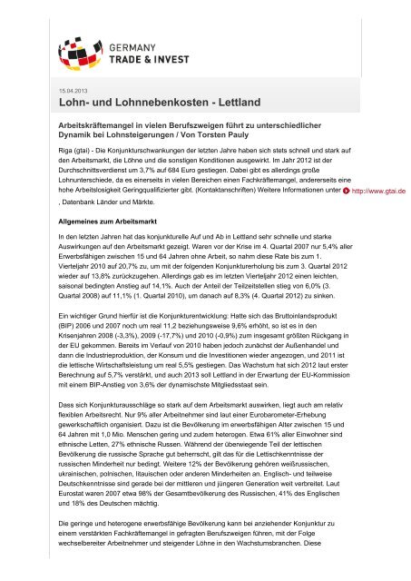 Lohn- und Lohnnebenkosten - Deutsch-Baltische Handelskammer ...