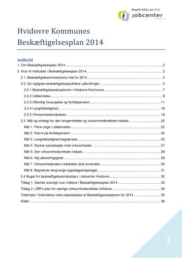 BeskÃ¦ftigelsesplan 2014 version 1 PDF.pdf - Hvidovre Kommune