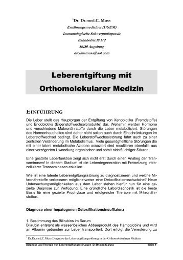 Leberentgiftung mit Orthomolekularer Medizin - I-gap