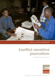 Conflict sensitive journalism - International Media Support