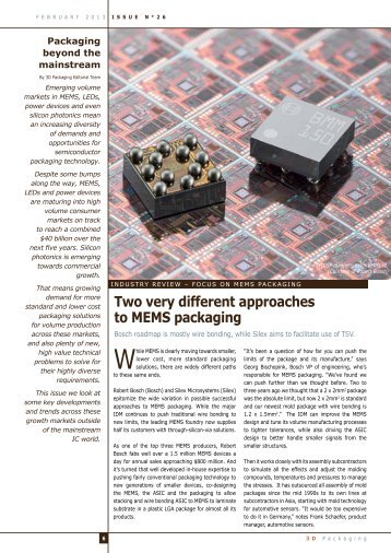 Two very different approaches to MEMS packaging - I-Micronews