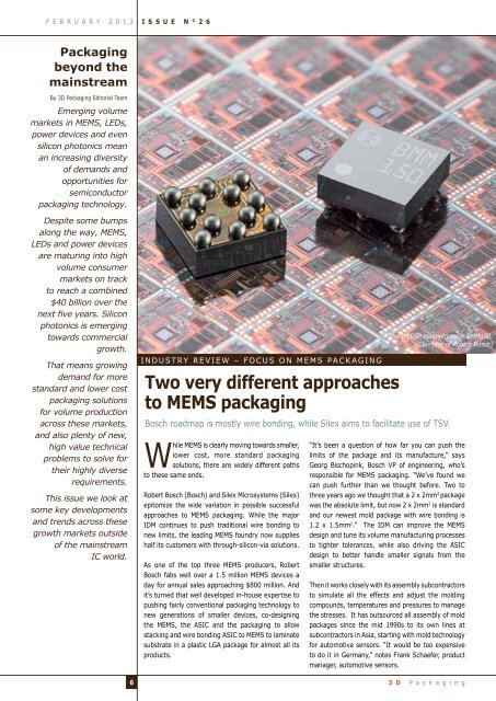 Two very different approaches to MEMS packaging - I-Micronews