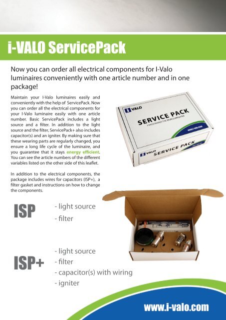 SERVICE PACK leaflet - I-Valo