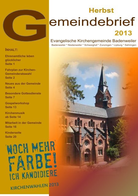 Gemeindebrief Herbst 2013