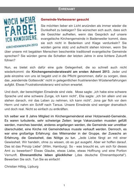 Gemeindebrief Herbst 2013