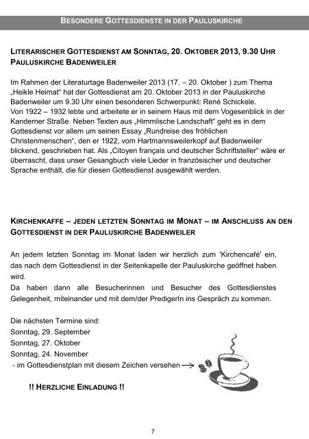 Gemeindebrief Herbst 2013